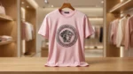 Versace Men’s Light Pink Medusa 3D Embroidered T Shirt (3)