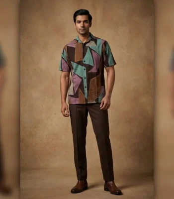 Versace Men’s Navy Blue Medusa Iridescent Logo Premium T Shirt (2)