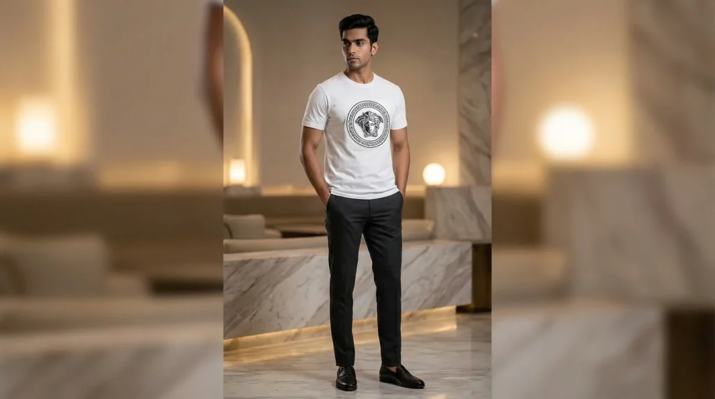 Versace Men’s White Medusa Head 3D Logo T Shirt (2)