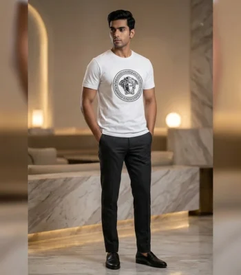 Versace Men’s White Medusa Head 3D Logo T Shirt (2)