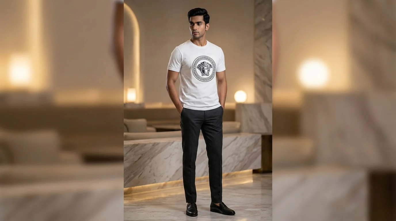 Versace Men’s White Medusa Head 3D Logo T Shirt (2) Versace Men’s White Medusa Head 3D Logo T Shirt (2)