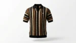 Vertical Wave Textured Knit Polo Shirt (5)