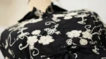 Women’s Black Floral Embroidered Shirt & Tiered Maxi Skirt Set (3)