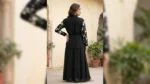 Women’s Black Floral Embroidered Shirt & Tiered Maxi Skirt Set (4)