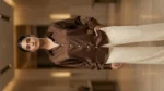 Women’s Chocolate Brown Lustrous Satin Button Down Shirt (4)