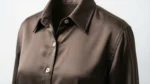 Women's Dark Chocolate Satin Full Sleeve Formal Shirt (3)