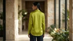 Women’s Lime Green Lustrous Silk Satin Button Down Shirt (4)