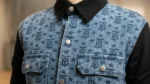 Burberry Monogram Print Denim Shirt for Men with Contrast Black Sleeves (4)