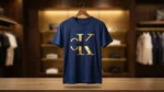 Calvin Klein Jeans Men's Navy Blue Metallic Logo Crew Neck T Shirt (2)