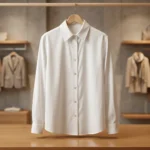 Elegant woman wearing a crisp white formal full sleeve shirt (4)