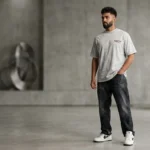 Men’s Distressed Grey Oversized Graphic T Shirt – Premium Urban Fit (1)