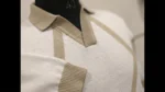 Men’s Geometric Knit Half Sleeve Polo Shirt – Ivory & Beige (6)