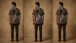 Men’s Geometric Suede Patchwork Cubano Shirt Earthy Multi (1)