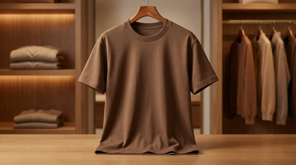 Men’s Luxury Earth Tone Essential Cotton T Shirt – Coffee Brown (2)