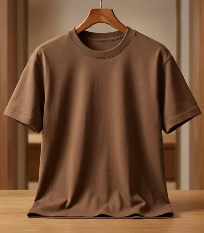 Men’s Luxury Earth Tone Essential Cotton T Shirt – Coffee Brown (2)