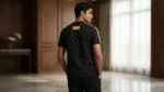 Men's Luxury Monogram Embossed Black Pocket T Shirt (5)