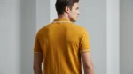Men's Mustard Yellow Premium Knit Quarter Zip Polo T Shirt (1)