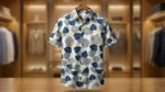 Men’s Navy & Yellow Floral Print Premium Casual Shirt (3)