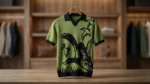 Men's Olive Green Bird Intarsia Knit Polo T Shirt Premium Slim Fit (4)