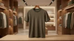 Men's Olive Green Waffle Knit Textured Slim Fit T Shirt (2)