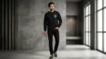 Men's Premium Black Crewneck Sweatshirt with Multicolor Stone Work (3)