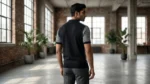 Men's Premium Black & Grey Vertical Striped Knit Polo T Shirt (3)