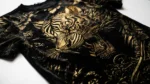 Men's Premium Black Velvet Tiger Print Slim Fit T Shirt (3)