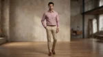 Men's Premium Dusty Rose Solid Cotton Linen Regular Fit Full Sleeve Shirt (4)
