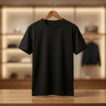 Men's Premium Essential Black Crew Neck Cotton T Shirt (3)