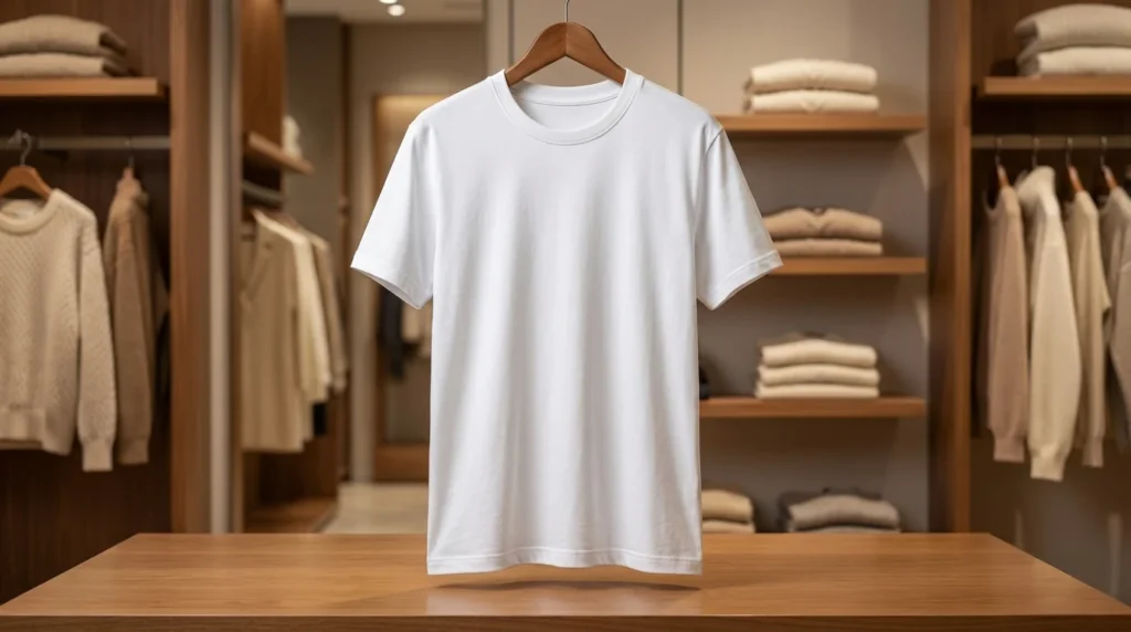 Men's Premium Essential White Crew Neck Cotton T Shirt (2)