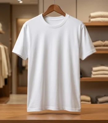 Men's Premium Essential White Crew Neck Cotton T Shirt (2)