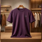 Men's Premium Plum Waffle Knit Textured Regular Fit T Shirt (2)