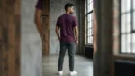 Men's Premium Plum Waffle Knit Textured Regular Fit T Shirt (4)