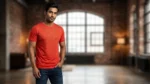 Men’s Premium Red Embellished Slim Fit Crew Neck T Shirt (1)