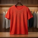 Men’s Premium Red Embellished Slim Fit Crew Neck T Shirt (2)