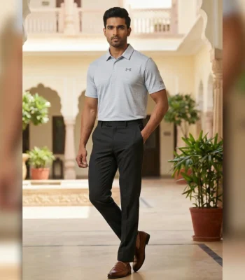 Men's Premium Sky Blue Performance Pique Polo Shirt (1)