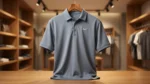 Men’s Premium Slate Grey Textured Performance Polo T Shirt (4)