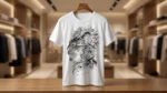 Men's Premium White Lion Graphic Print Cotton T Shirt (4)