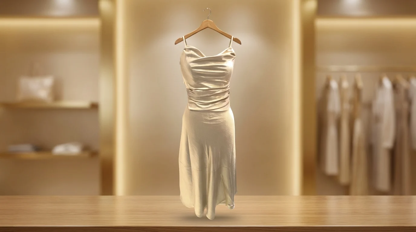 Metallic Gold Cowl Neck Ruched Midi Dress for Women (2) Metallic Gold Cowl Neck Ruched Midi Dress for Women (2)