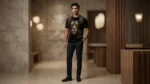 Premium Black Velvet Lion Graphic T Shirt for Men (5)