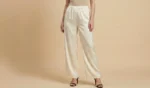 Premium Ivory Satin Co ord Set with Pointed Collar Shirt and Trousers (2)