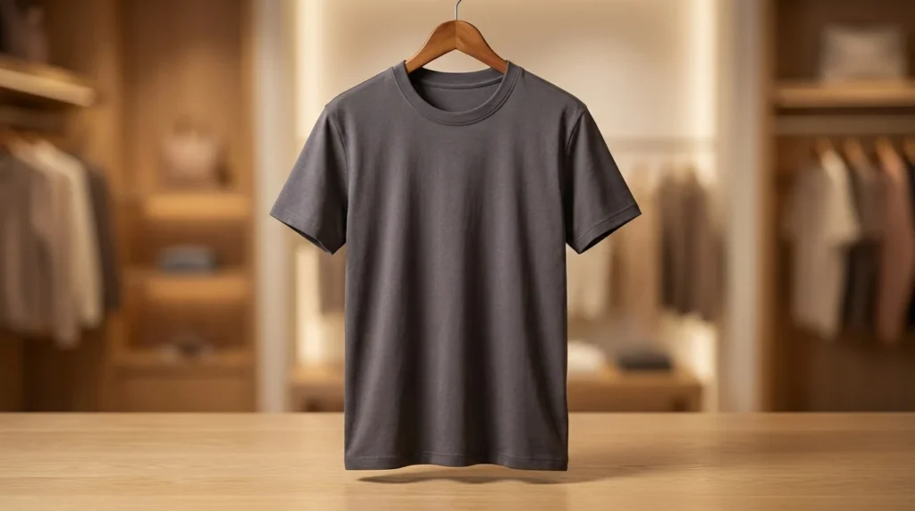 Premium Men's Charcoal Grey Essential Crew Neck Cotton T Shirt (2)