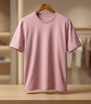 Premium Men's Dusky Mauve Cotton Relaxed Fit T Shirt (3)