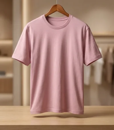 Premium Men's Dusky Mauve Cotton Relaxed Fit T Shirt (3)