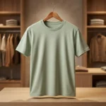 Premium Men’s Sage Green Round Neck Regular Fit Cotton T Shirt (2)