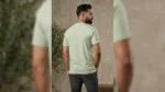 Premium Men’s Sage Green Round Neck Regular Fit Cotton T Shirt (4)