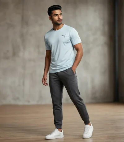 Puma Men’s Ice Blue Performance Crew Neck Training T Shirt (4)