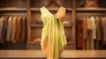 Sunset Ombre Silk Finish V Neck Draped Midi Dress for Women (2)