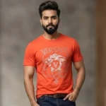 Versace Red Embellished Medusa V Logo Men's Premium T Shirt (2)