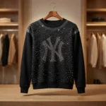 Women’s Black Rhinestone NY Emblem Premium Sweatshirt (2)